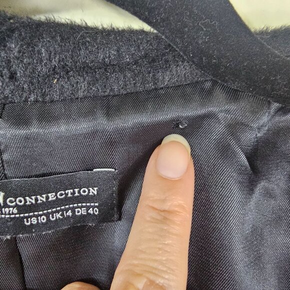 Peruvian Connection Mireille Baby Alpaca & Wool Maxi Coat 10 Black Quiet Luxury - Picture 8 of 14